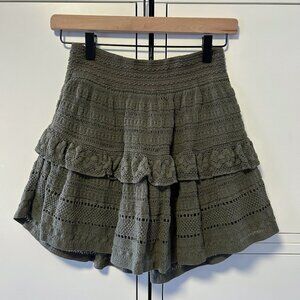 Aerie Mini Skirt - Women's Size x-small - Army green - woven texture